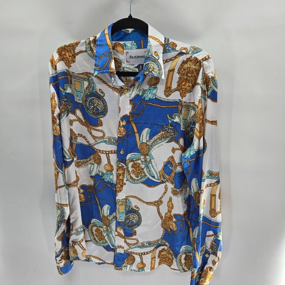 Ace of Diamond Long Sleeve Button Down Men's Shirt Large - Picture 1 of 7